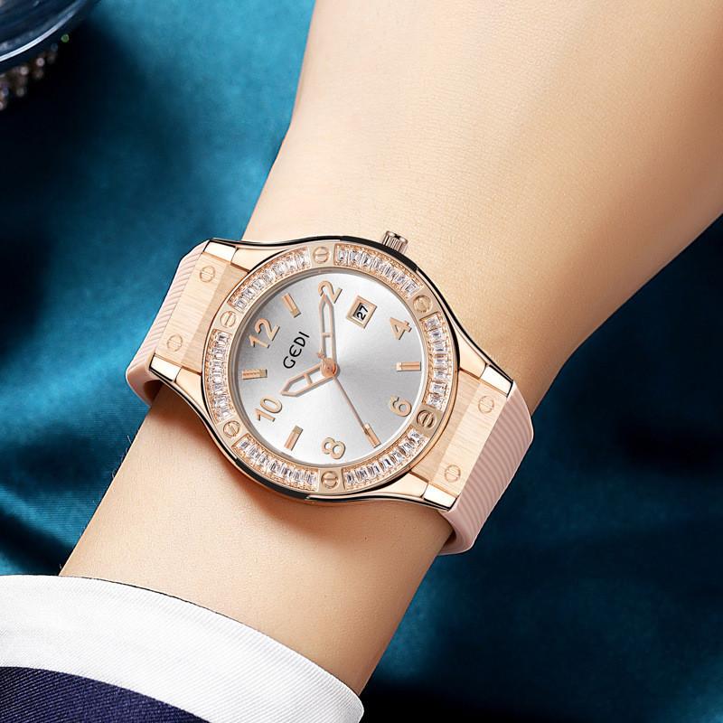 Fashion Silicone Quartz Watch For Ladies With Date Display And Water Resistance