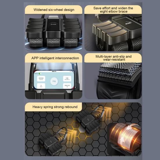 Ролик для пресса с автоматической поддержкой локтя для мужчин и женщин, 6 колес, тренажер для пресса, фитнес-оборудование