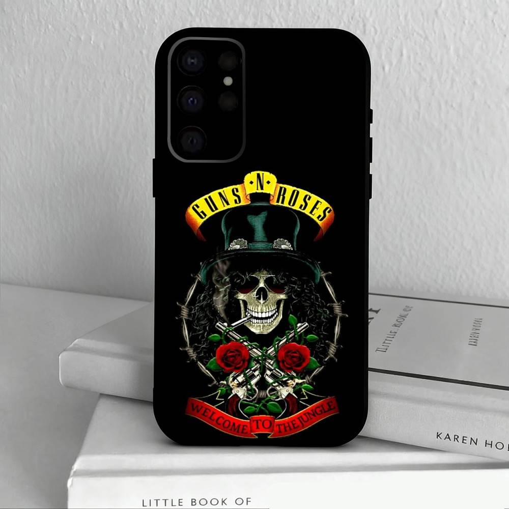 Чехол для телефона G-Guns-S N R-Roses для Samsung S25, S24, S21, S22, S23, S30, Ultra, S20, Plus, Другие Мягкий Черный Чехол