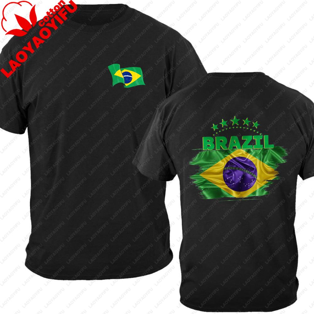 Смешная унисекс футболка 100% хлопок Бразилия 2026 Футболка с принтом Vamos Brasil Футболка с коротким рукавом Повседневная Спортивная фанатская Черная футболка для унисекс