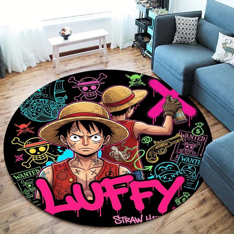 One Piece Art Round Area Rug Carpet Rug For Living Room Bedroom Sofa Playroom Decor Nonslip Floor Mat