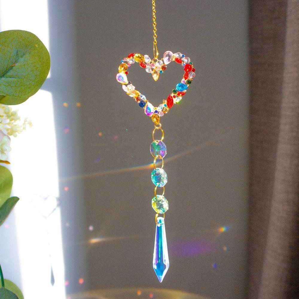 DIY Gardening Sun Catcher Shiny Crystal Wind Chime Colorful Hanging Catcher Ornaments Window