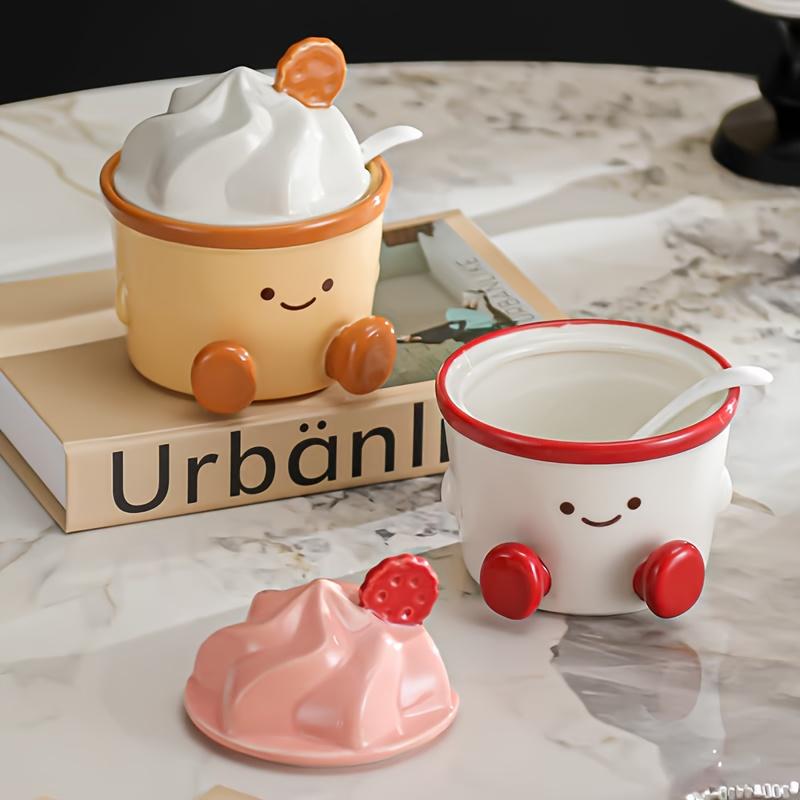 Одиночная милая керамическая баночка для приправ в форме торта, высококачественный инструмент для приправ и специй, солонка и перечница, украшение стола, одиночная 235 мл/7,95 унции