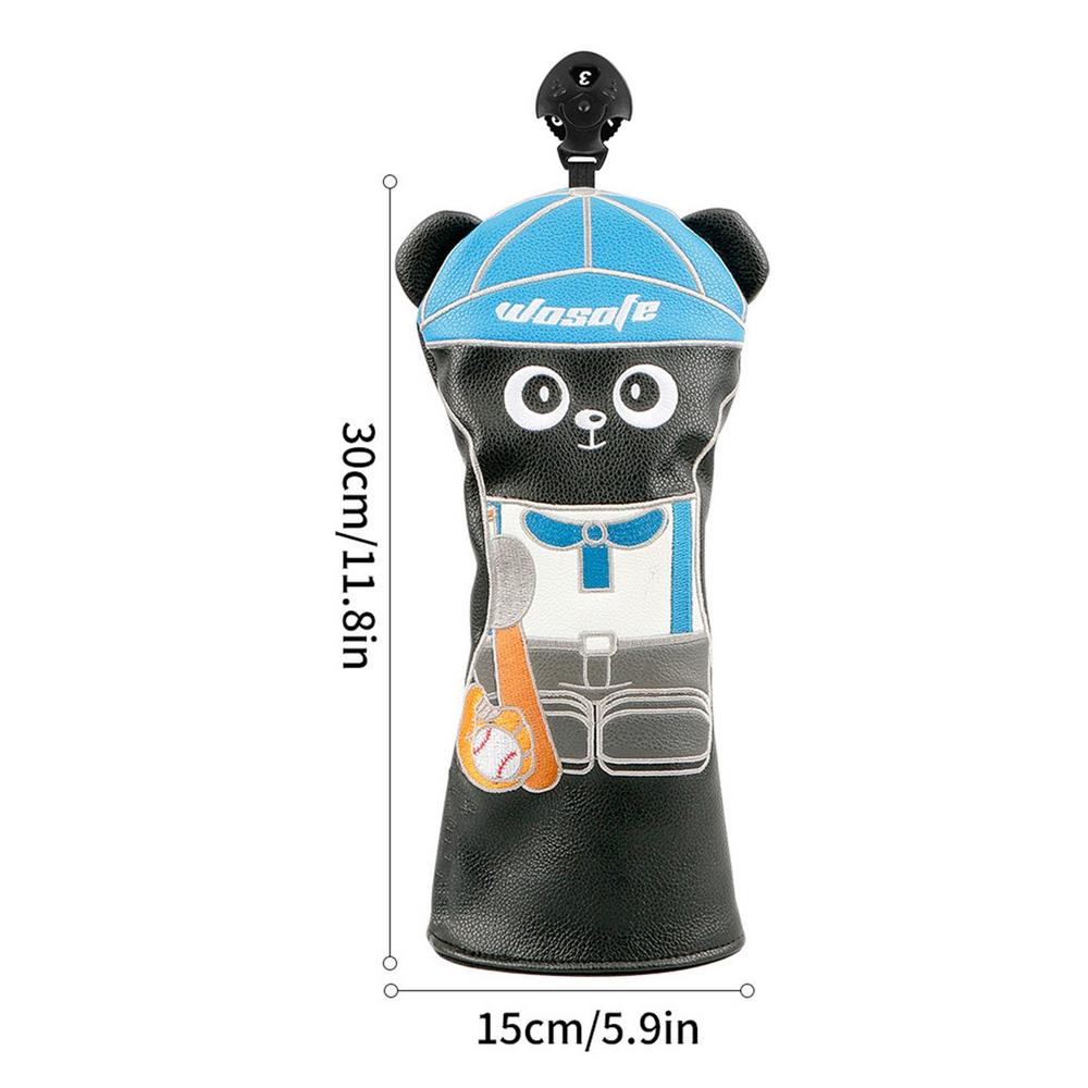 Cute Golf Headcover Golf Club Head Cover For Driver Fairway Hybrid Putter PU Leather Protector Wood Covers Golf Accessories