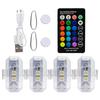 Wireless Flashing Lights, Motorcycle RGB Light, LED Anti-Collision Lights with Remote for Car and