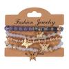 Handmade Bohemian Butterfly Layered Bracelet Set: 4-Piece Beaded Crystal Rhinestone Design