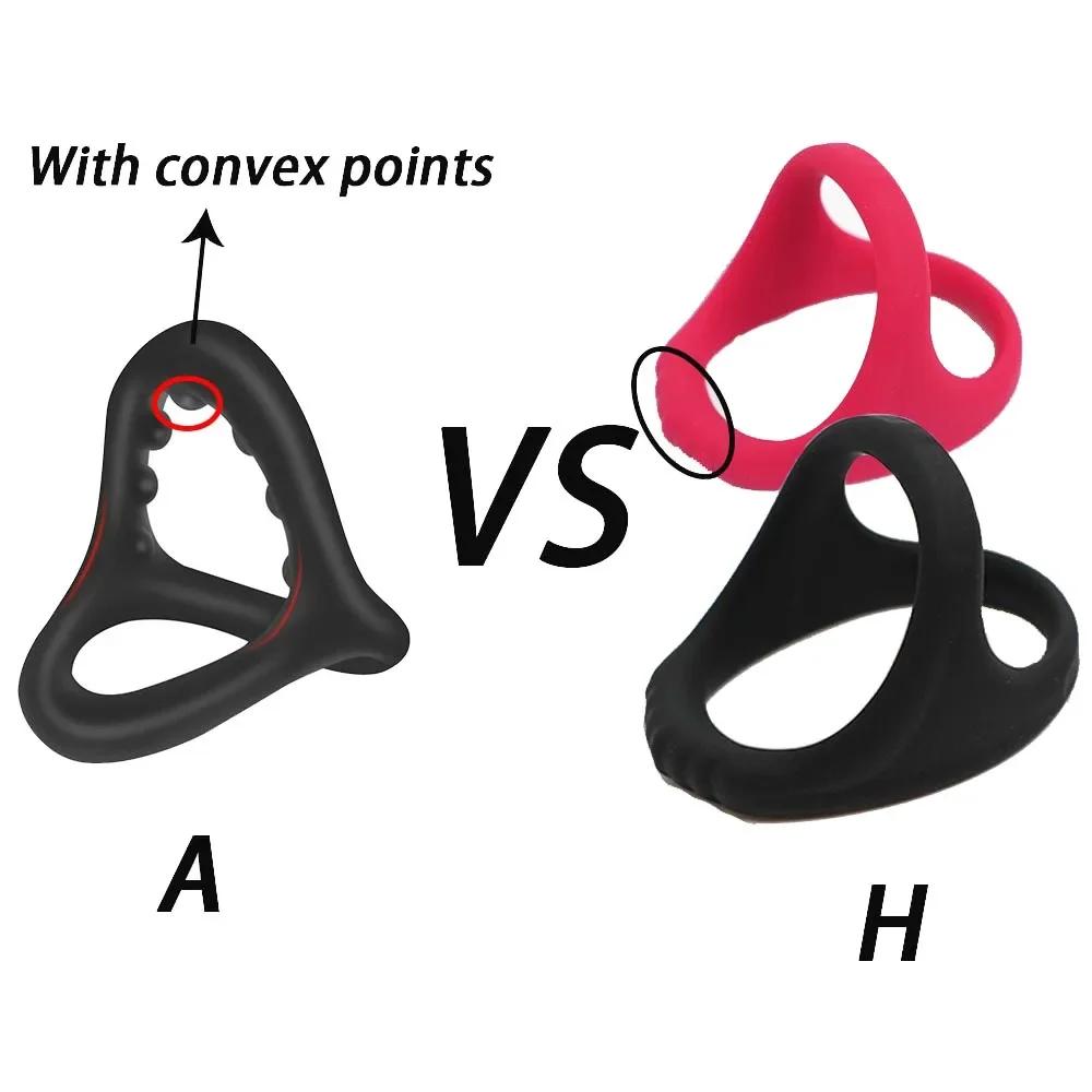 Soft Silicone Penis Cock Ring Delay Ejaculation Ball Scrotum Stretcher Adjustable Semen Sleeve Rings SM Bondage Sex Toy for Men