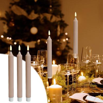 12PCS Flameless LED Taper Candles, Battery-Operated Flickering Fake Candles with Warm Light – Home Decor, Parties, Holidays
