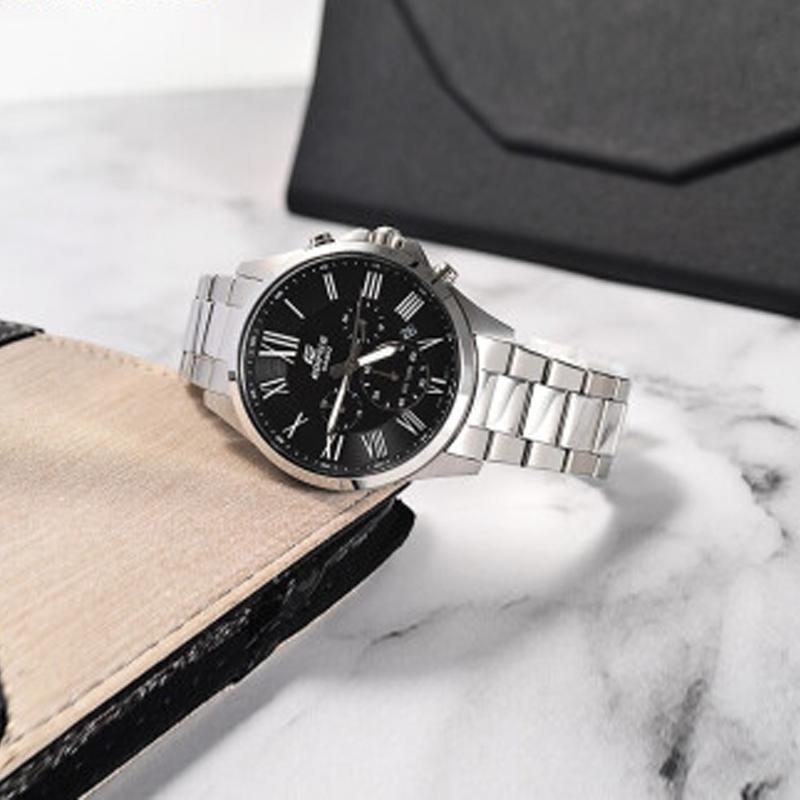 Casio Серия EDIFICE, технология ионно-плазменного покрытия, модные и универсальные, кварцевый механизм, ремешок из нержавеющей стали, японский и корейский EFV-500D-1A