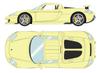 Модель автомобиля EIDOLON Scale Porsche Carrera GT 2004 с задним антикрылом, готовая модель EM567I 1/43 (Желтый Кондор) -