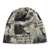 Tie-dye Slouchy Beanie Hat Stretchy Plush Lined Beanie Vintage Letter Print Beanie  For Men Women