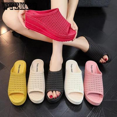 Верхняя одежда, тапочки, женские модные модные нескользящие водонепроницаемые тапочки с толстой подошвой