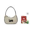 New Lee Fabric+Artificial Leather Crescent Bag, Underarm Shoulder Bag Women's Ecru LE240073M-903