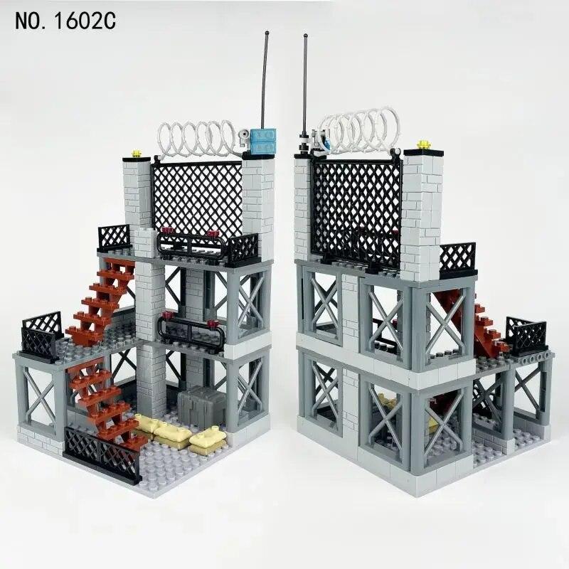Военная серия Moc, небольшая военная оборонная база, укрепления, строительные блоки, кирпичи, игрушки, подарки