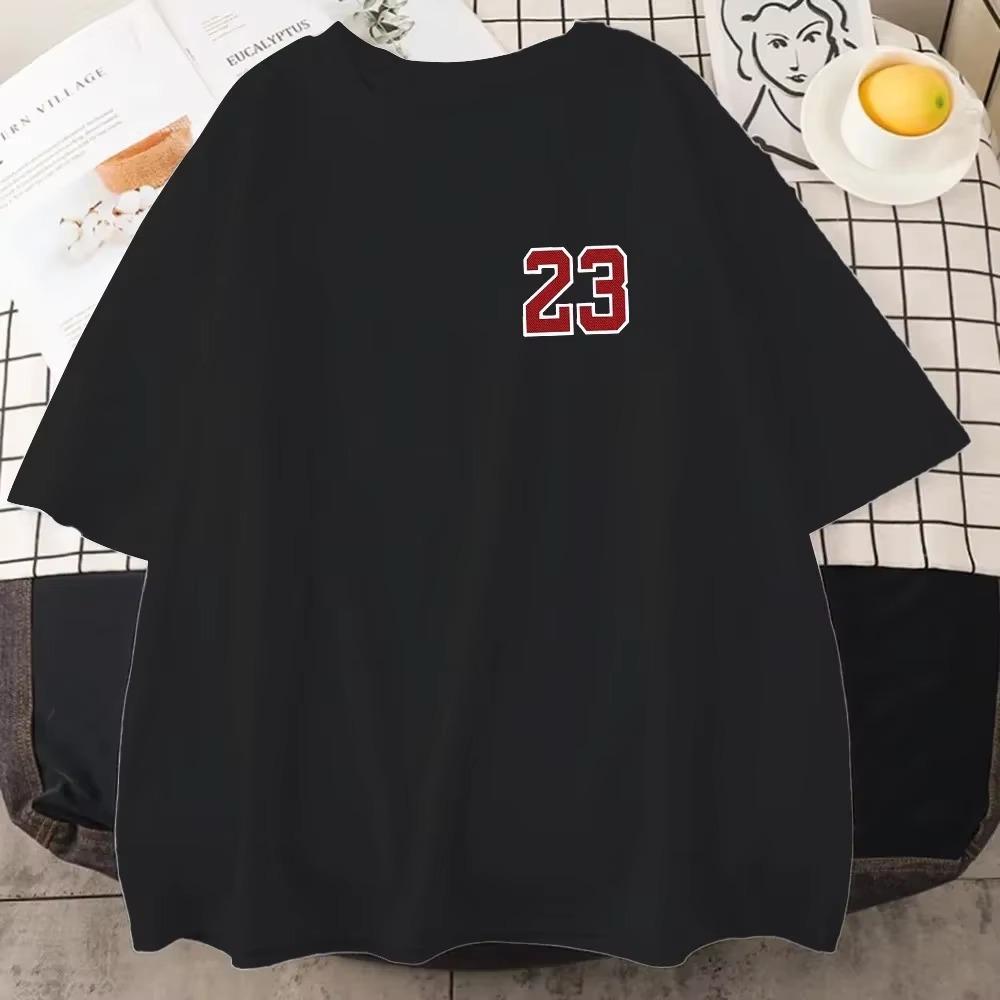 Sports Tops Number 23 Cotton T-shirts Print Y2K Men T Shirt Basketball Tee Unisex Casual Oversized Streetwear Men Clothing