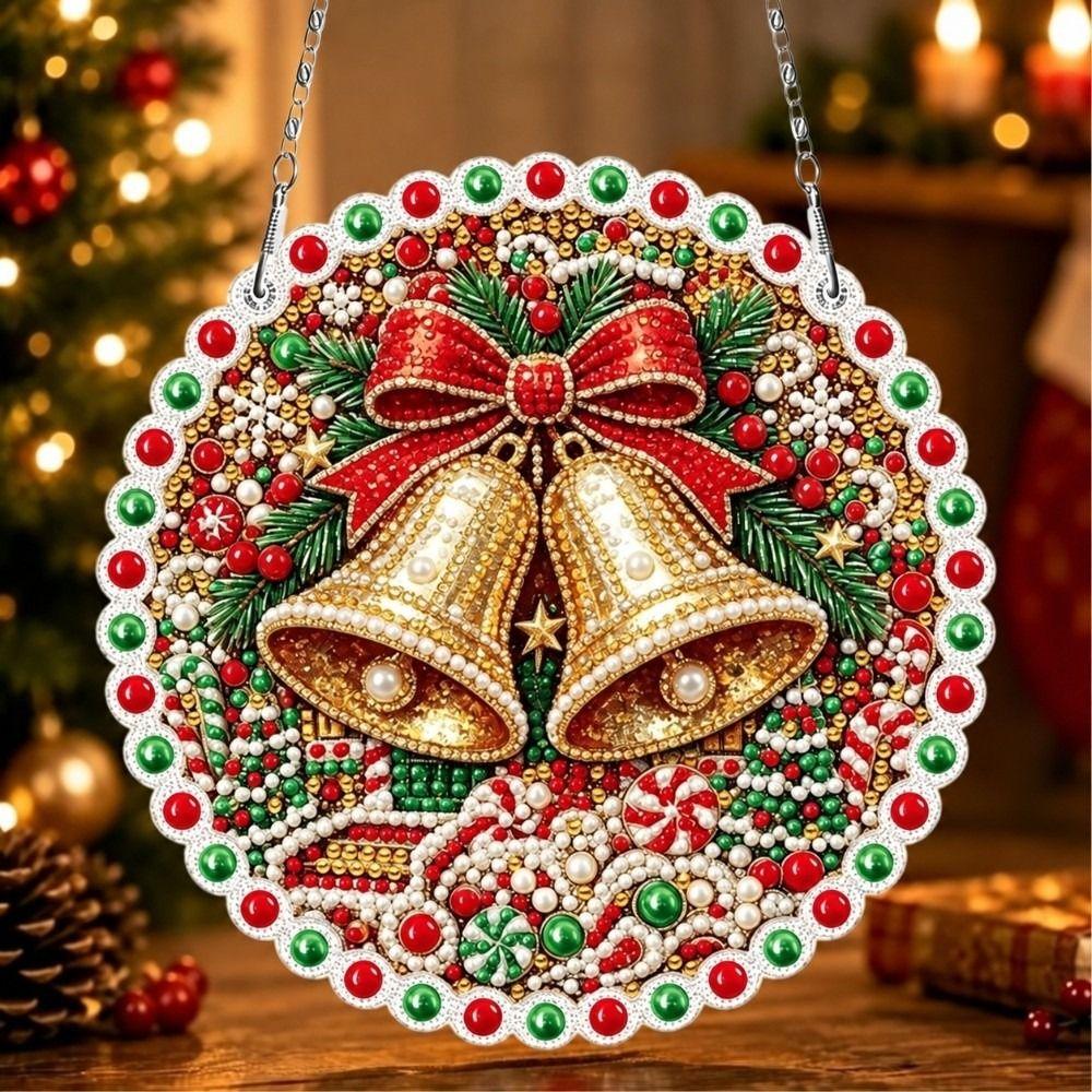 Acrylic Round Board Pearl Painting Kit DIY Craft Xmas Acrylic Pendant Window Wall Decor