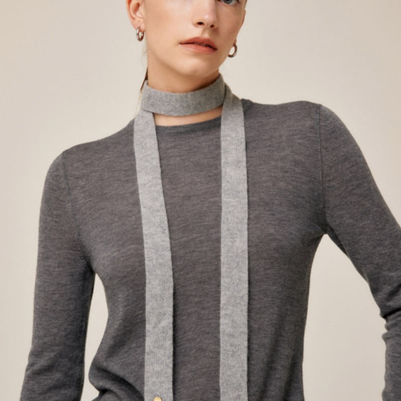 Saint Luxure Тонкий шарф 100% кашемир Светло-серый