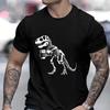 Funny Skeleton Dinosaur Shirt for Men Dinosaur Coffee T-shirts Short Sleeve Fashion Casual Funny Tee Skeleton Halloween Shirts