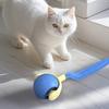 Интерактивная игрушка-мяч для кошек, перезаряжаемый через USB, автоматический движущийся мяч с плюшевым хвостом, умная головоломка для домашних животных для занятий спортом в помещении, снятия стресса