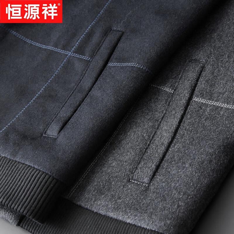 Hengyuanxiang Мужская куртка из смесовой шерсти с бейсбольным воротником