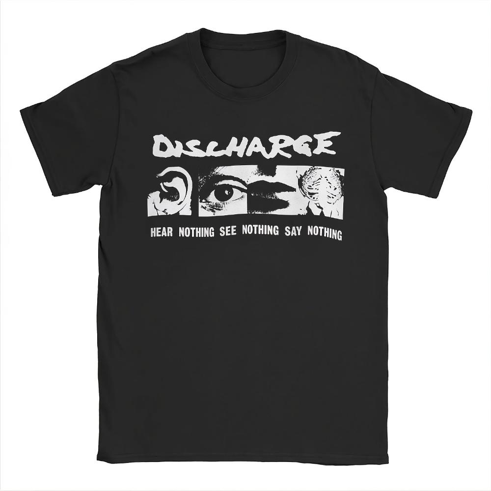Best Choice Local Discharge Hear Nothing TShirt Punk Crust Graphic Short Sleeve Unisexs Tshirts for Summer Unisex AllSeason