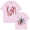 Футболки с принтом Rock Band Korn, футболка с графикой Паука, унисекс, винтажная, оверсайз, унисекс, альтернативная, Nu Metal, музыкальная, с коротким рукавом