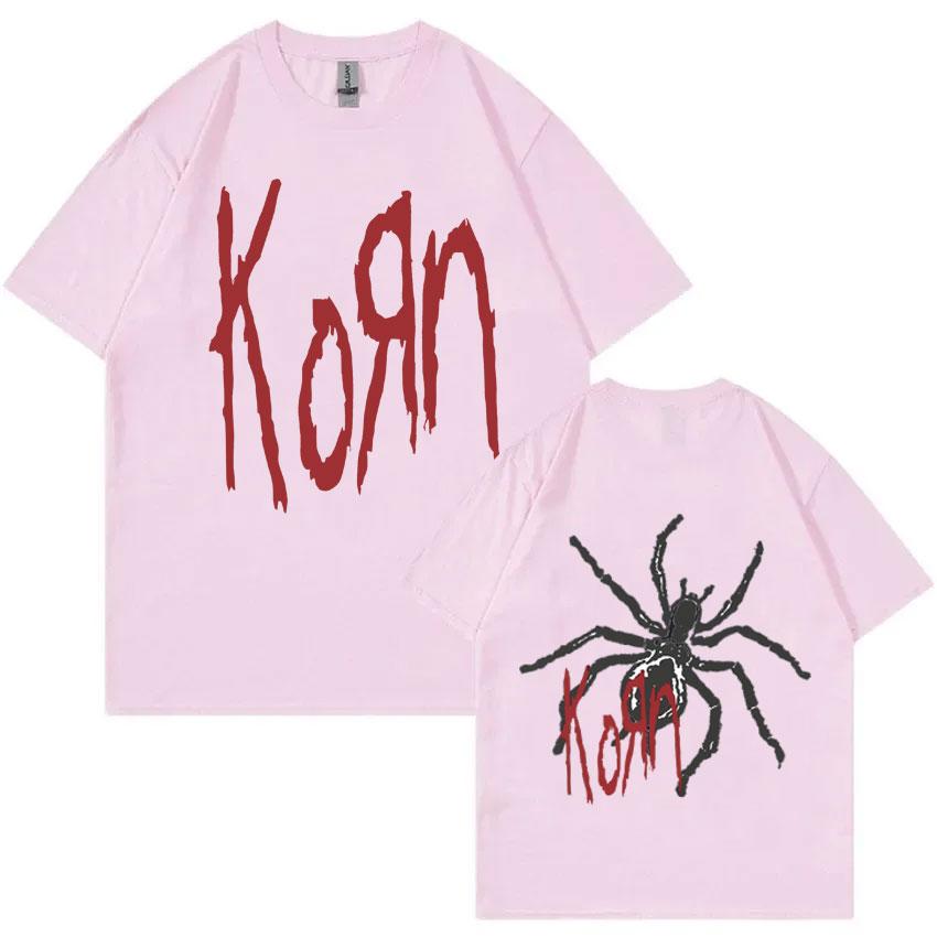 Футболки с принтом Rock Band Korn, футболка с графикой Паука, унисекс, винтажная, оверсайз, унисекс, альтернативная, Nu Metal, музыкальная, с коротким рукавом