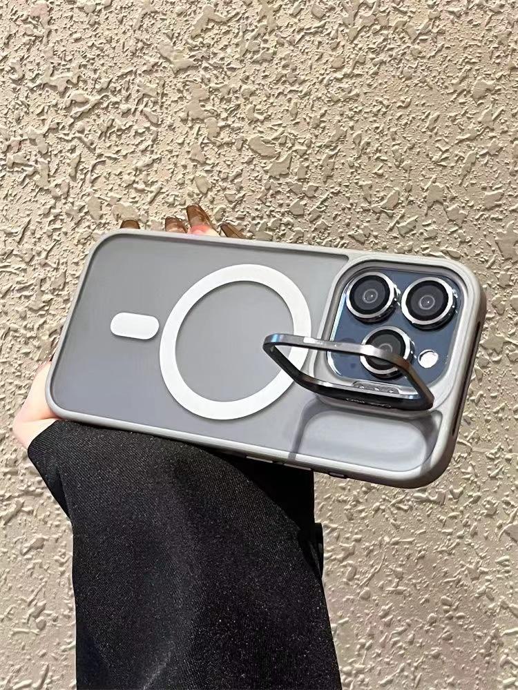 Роскошный чехол для телефона Magsafe с беспроводной зарядкой для iPhone 11 12 13 14 15 Pro Max Plus, магнитный матовый кронштейн, защитный чехол для объектива