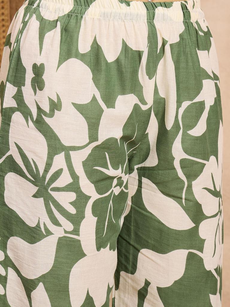 Туника А-силуэта с цветочным принтом и комплекты палаццо