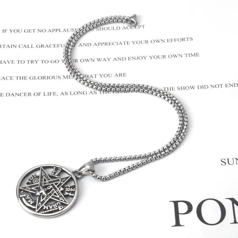 Индивидуальное ожерелье из тибетской нержавеющей стали 316L с пятиконечной звездой и пентаграммой в форме тетраграмматона для женщин или мужчин