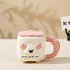 Cute Puppy With Lid Water Cup Large Capacity Cartoon Dog Ceramic Cup Household High Value Mug Souvenir