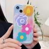 Cartoon Gradient Flower Ins Shockproof Shell For Iphone 11 12 Promax 13 14 Pro Max Plus Relif Soft Silicone Phone Case Conque