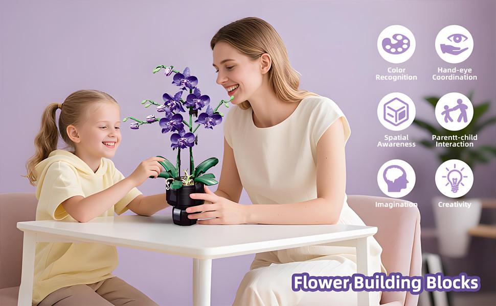 Klocki konstrukcyjne jj9235 elegant violet - orchidea w doniczce 692 el