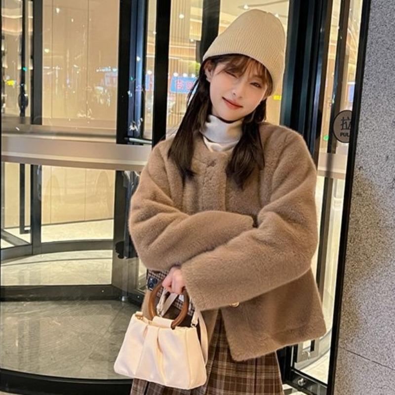 Роскошное зимнее толстое пальто из искусственного меха для женщин, экологичная дубленка, модная верхняя одежда