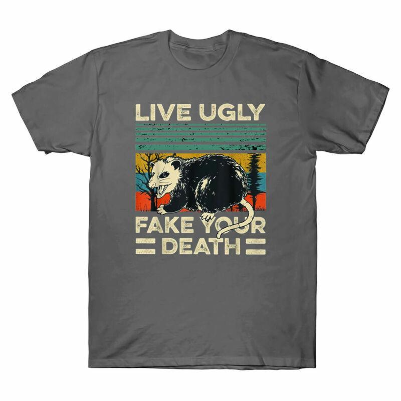 Death Tee Ugly Fake Character Tshirt Retro Short Sleeve Live Unisexs Vintage Your