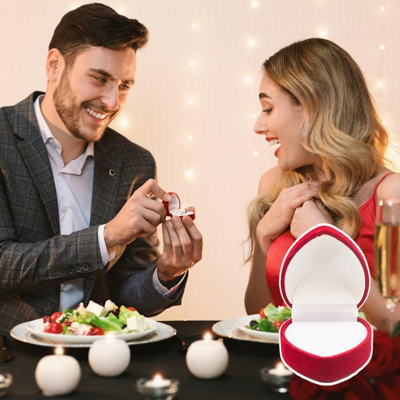 1 шт. Свадебный дисплей, элегантный органайзер для колец в форме сердца, удобная упаковка для ювелирных изделий, бархатный держатель для сережек