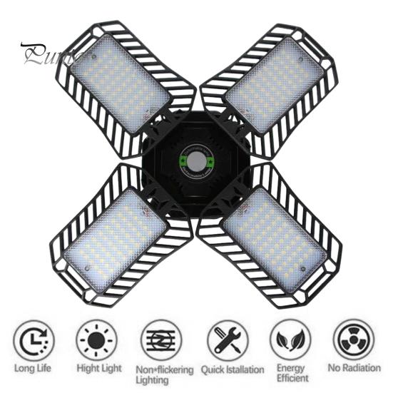 Светодиодный потолочный светильник для гаража, складной, деформируемый, 60 Вт, супер яркий, водонепроницаемый, энергосберегающий, склад, парковка, подвал, лампа