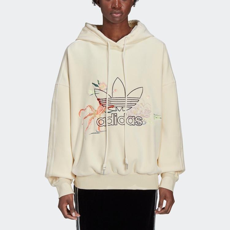 adidas Originals × Angel Chen Женская кремовая худи с вышивкой и принтом золотых рыбок GM8743