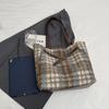 Шерстяная клетчатая сумка-тоут большой емкости женская сумка через плечо винтажная сумка