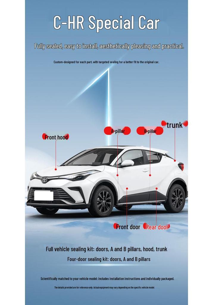 Уплотнительная и шумоизоляционная полоса для двери автомобиля Toyota CHR IZOA Custom