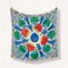 Twill Silk Scarf Woman Circle Painting Square Scarves Wraps Bandana Small Hijab Silk Foulards Tie Headband Neckerchief 53CM