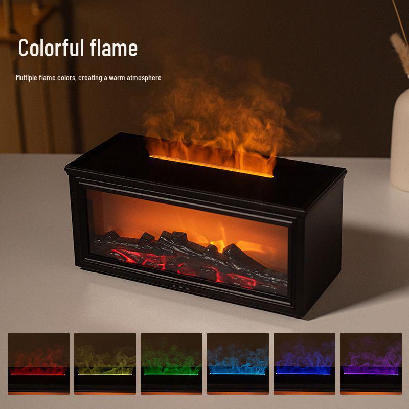 Seven-Color LED Flame Aroma Diffuser Humidifier for Home and Office