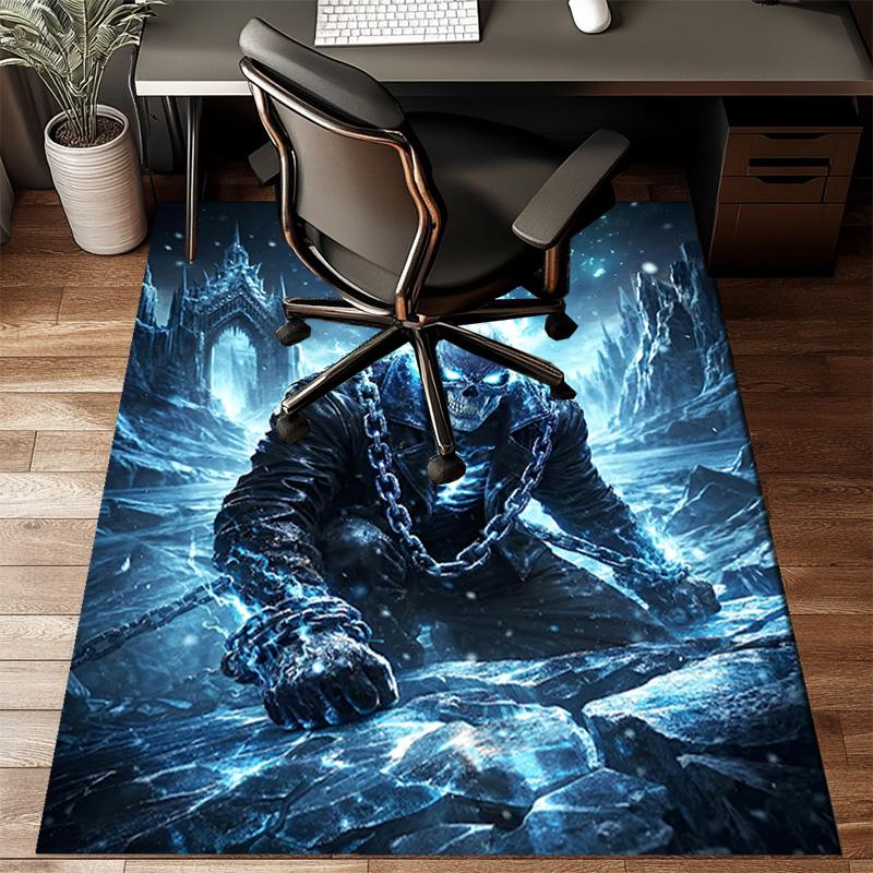 Eerie Frozen Phantom Floor Mat for Living Room, Game Rooms, Office, Bedroom, Office Floor Mat Playful Design, Christmas fan gifts