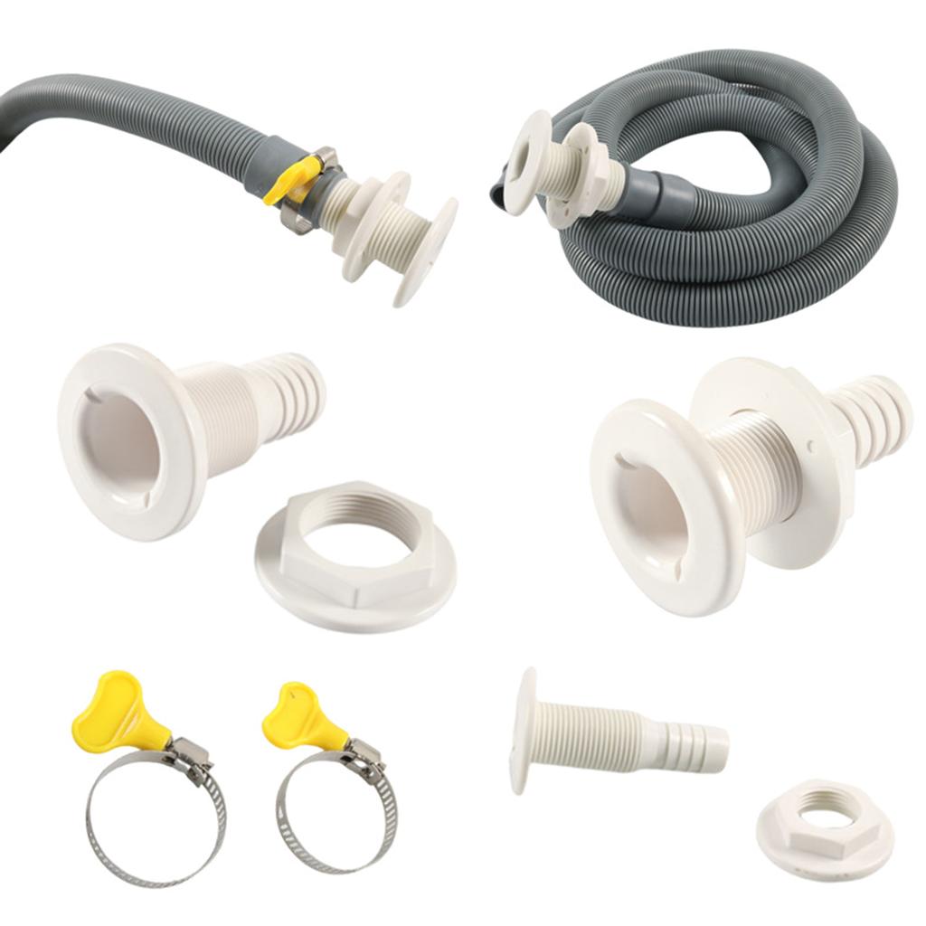 Шланг трюмного насоса 3/4 дюйма, комплект трюмного насоса, 6,5 футов, фитинг для шланга через корпус, 2 стальных зажима, подходит для лодок, не деформируется