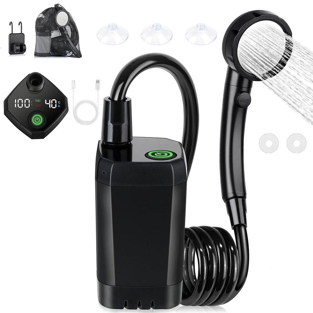 Перезаряжаемый душевой насос Светодиодный дисплей Кемпинговый душ Новый Портативный душ Для улицы