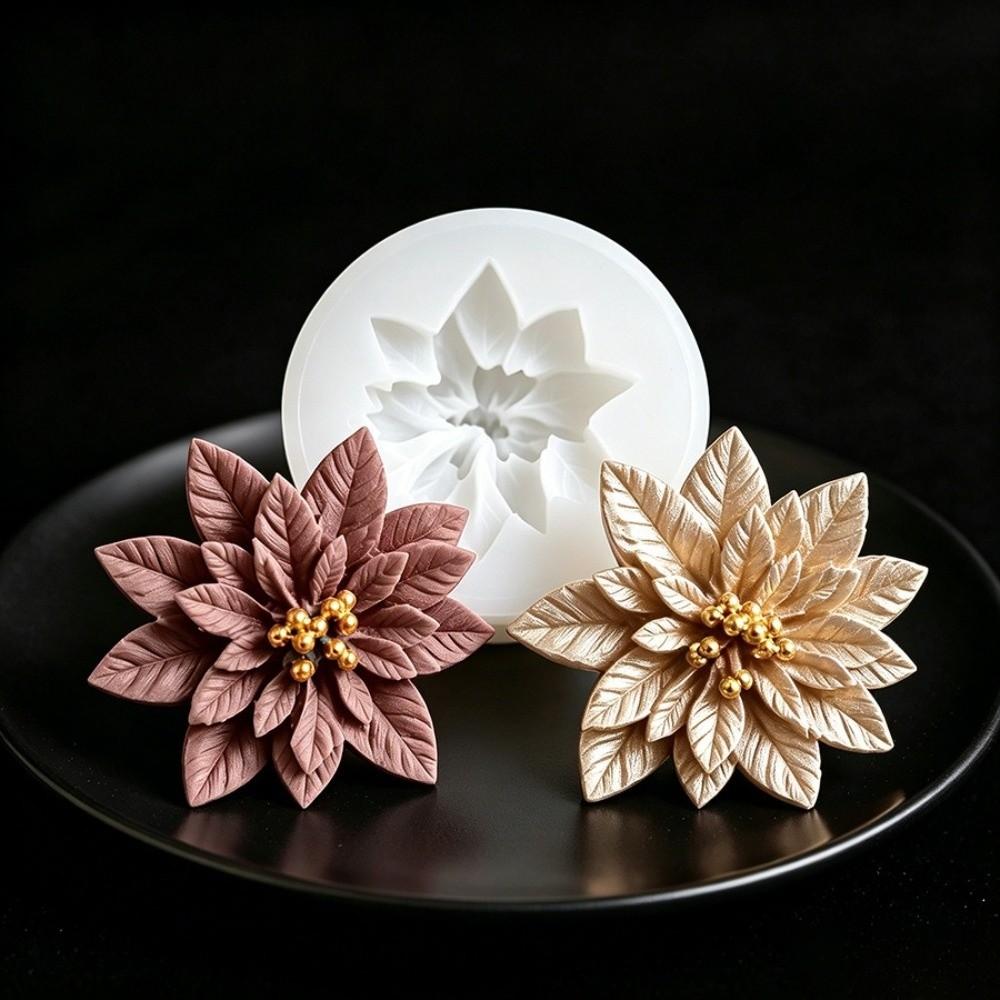 2pcs Flexible Silicone Flower Silicone Mold Easy Release Chocolate Soap Mold Cake Decoration