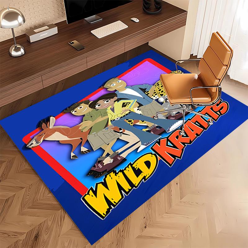 1pc Wild Kratts Print Area Rug - Soft, Washable Non-Slip Indoor Mat, Living Room, Home Office Decorative Rug,Office Decorative