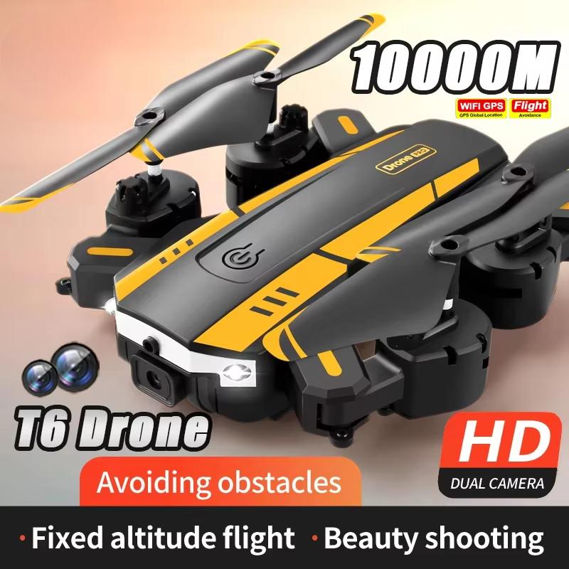 Новый дрон T6 8k Профессиональный HD Аэрофотосъемка Дрон с обходом препятствий Оптический поток Складной квадрокоптер Вертолет Игрушка Подарок
