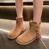 2024 Spring and Fall New Solid Color Slip-on Warm Multi-functional Comfort Naked Boots Women's Ankle Boots Light and Comfortable