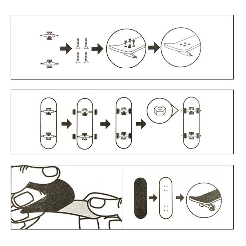 Finger Skateboard Bearing Wheels Skid Pad Maple Wood Finger Skateboard Alloy Stent Novelty Kids Toys